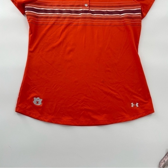 Under Armour Women's SS Orange Auburn Tigers Solid  Golf Polo Loose Heat Gear - Picture 4 of 10
